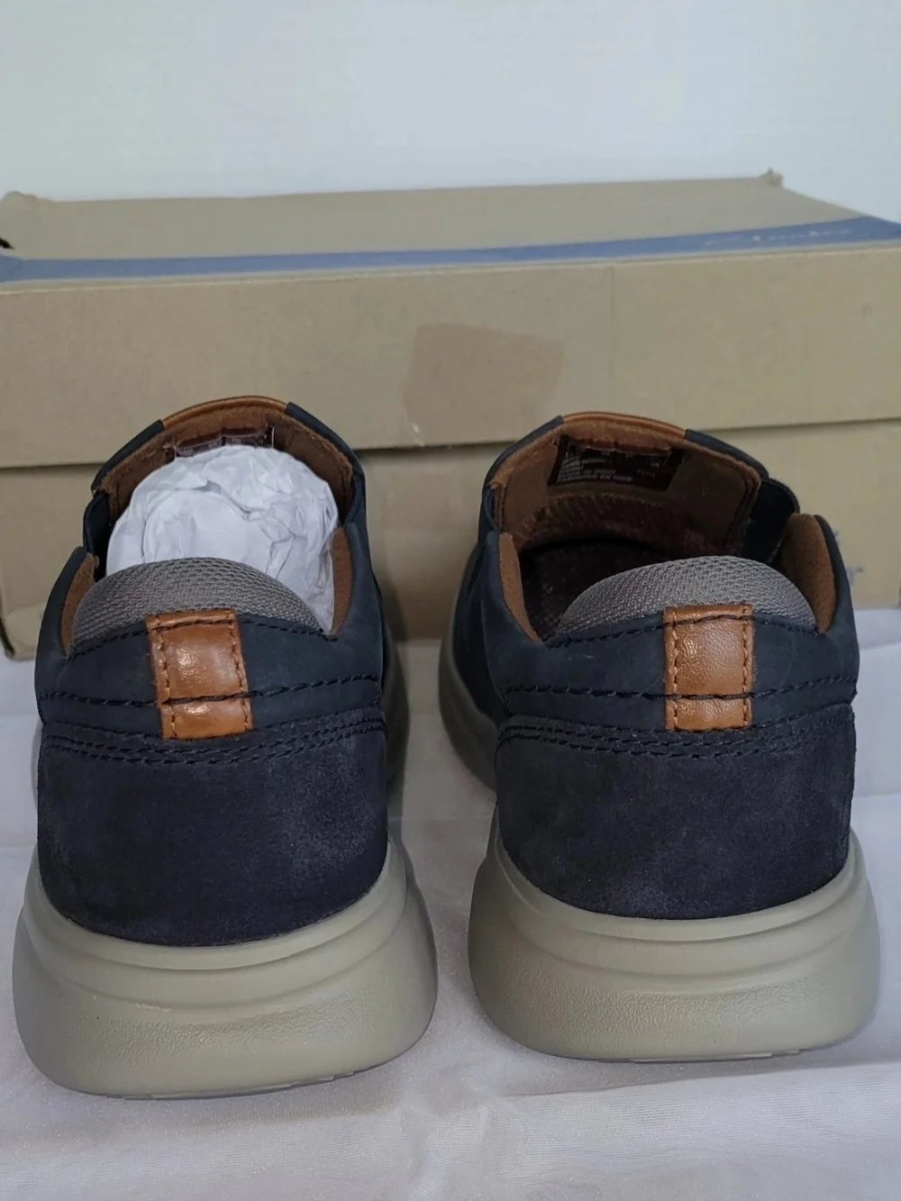 Clarks Men’s Bradley Navy Slip-On Comfort Shoe